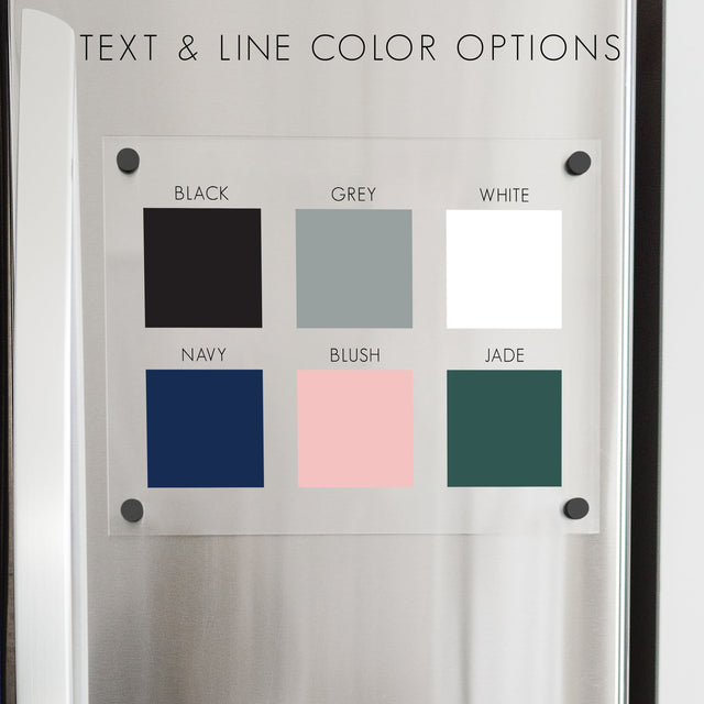 Frosted Acrylic Magnetic Kitchen Conversion Chart