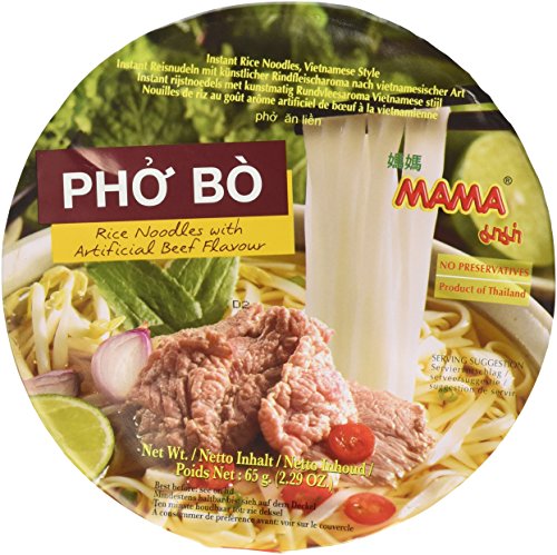 MAMA Pho Bo Instant Beef Soup Bowl Noodle In Vietnamese Style (6-Bowl Pack, 2.29 oz Per Bowl)