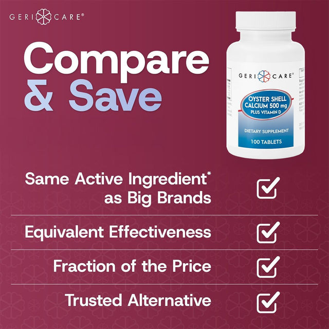 Geri-Care Oyster Shell Calcium Dietary Supplement, 500 mg