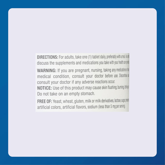 Major Niacin (B3) Dietary Supplement, 500 mg