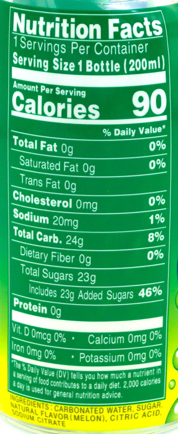 Snackathon Ramune Japanese Soda, Melon, 6.76 Fluid Ounce, Pack of 8, Glass Bottle