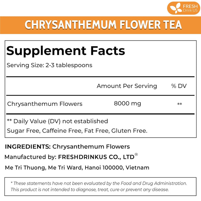 Premium Chrysanthemum Flowers, Chrysanthemum Herbal Tea, No Additives, No Caffeine, Vegan