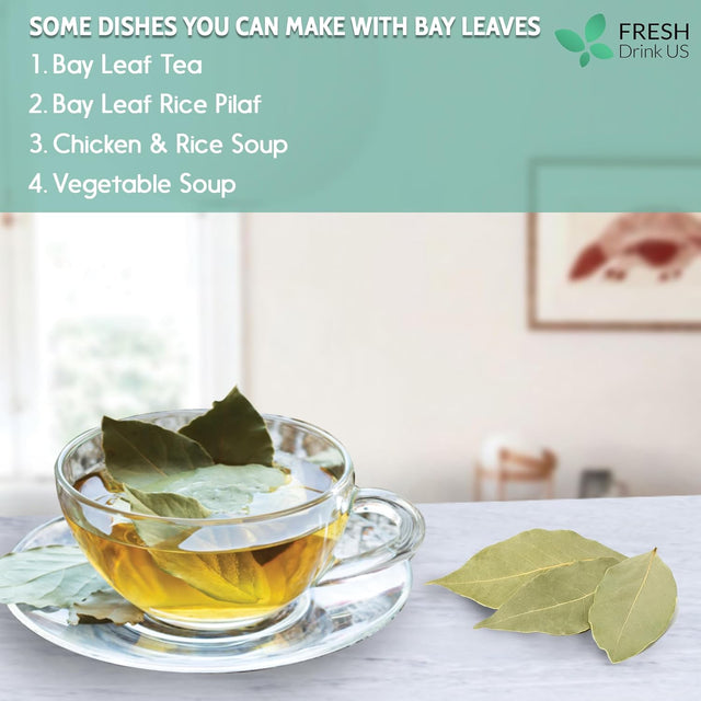 Premium Dried Bay Leaves, Tea Bags, Powder, Bay Leaves Spice, Whole Nice Leaves, Wildcrafted, Fresh Harvested, Bay Leaves For Cooking, Sugar-Free, Gluten Free, Caffeine Free, Vegan