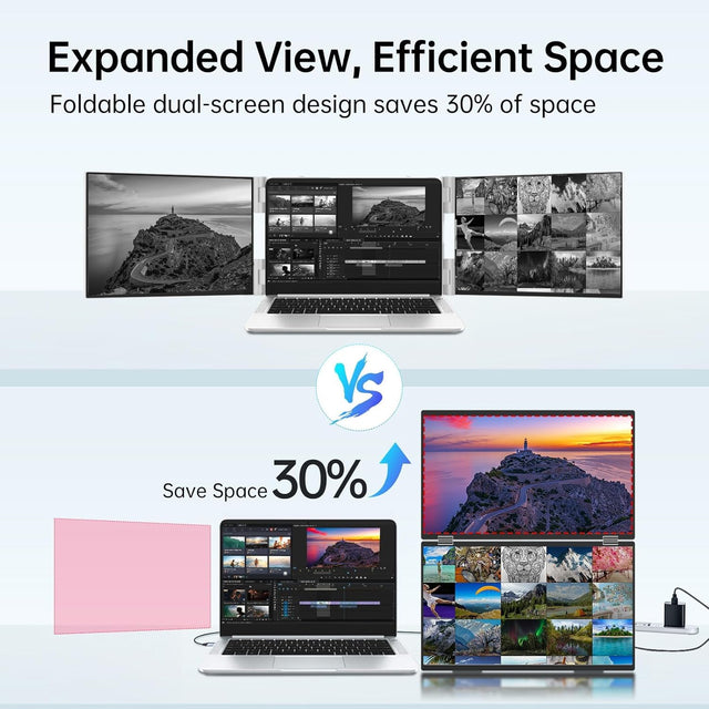 InnoView Foldable 15.6" Dual Portable Monitor-INVPM009-05B