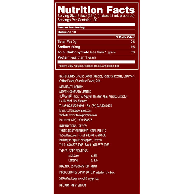 King Coffee Gourmet Blend Premium, Vietnamese Ground Coffee 500g (17.6 oz)