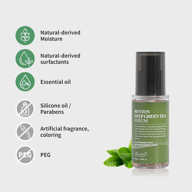 Deep Green Tea Serum 30Ml (1.01 Fl.Oz.)_New - Nourishing & Hydrating Facial Serum for Oily and Sensitive Skin, Skin Soothing