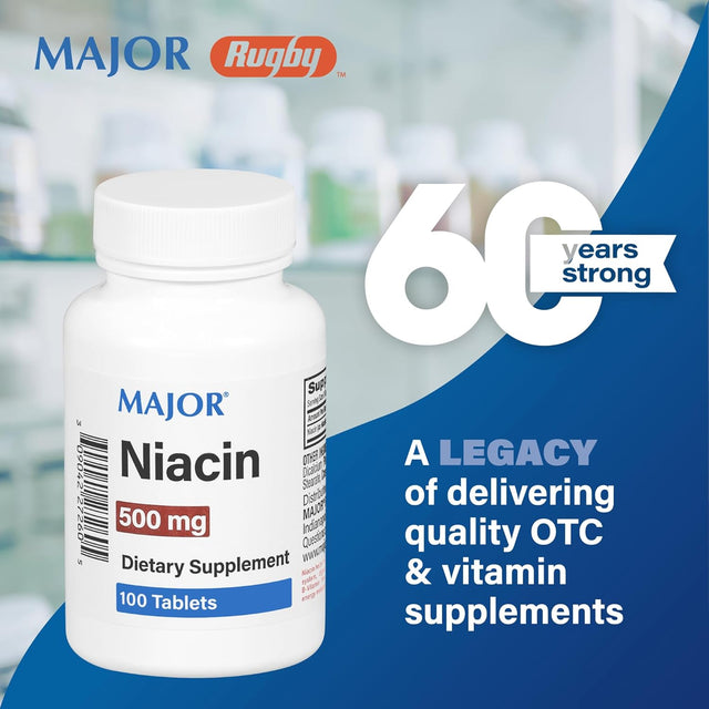 Major Niacin (B3) Dietary Supplement, 500 mg
