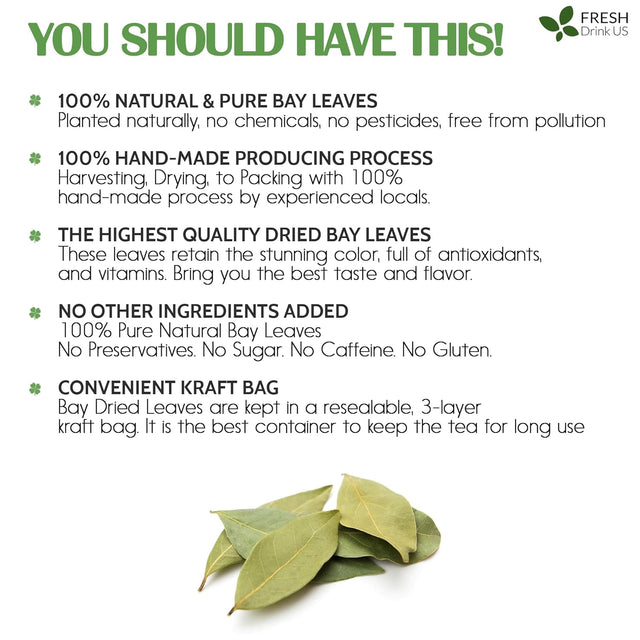 Premium Dried Bay Leaves, Tea Bags, Powder, Bay Leaves Spice, Whole Nice Leaves, Wildcrafted, Fresh Harvested, Bay Leaves For Cooking, Sugar-Free, Gluten Free, Caffeine Free, Vegan
