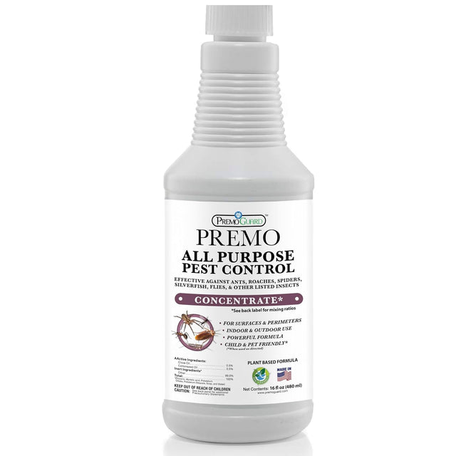 All Purpose Pest Control Concentrate - 16 oz - Makes Up to 2.5 Gallons - Plant Based Non-Toxic - By Premo Guard
