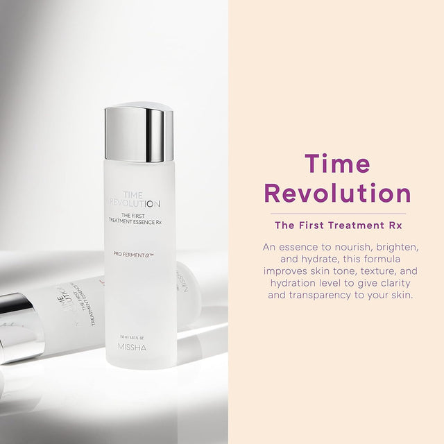 Time Revolution the First Essence RX (4Th Gen) 5.07 Fl Oz/150Ml, Korean Face Essence, Hydrating Facial Toner, Skin Smoothing & Ph Balancing Toner for All Skin Types