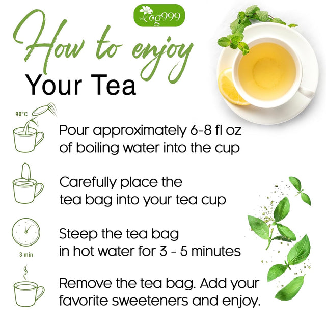 TOG999, Premium 120 Moringa Leaf Tea Bags, 100% Natural & Pure from Moringa Leaves. Loose Leaf Moringa Herbal Tea. Moringa Leaf Tea. No Sugar, No Caffeine, No Gluten, Vegan.