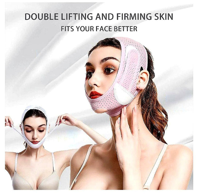SLIM FACE SLIMMING BAND FACIAL BELT DOUBLE CHIN REDUCER V LINE FACE LIFT anti SNORE WRINKLE FACE BANDAGE DOUBLE CHIN STRAP SAGGING FACE CONTOUR JAWLINE TIGHTEN STRAP 1PK