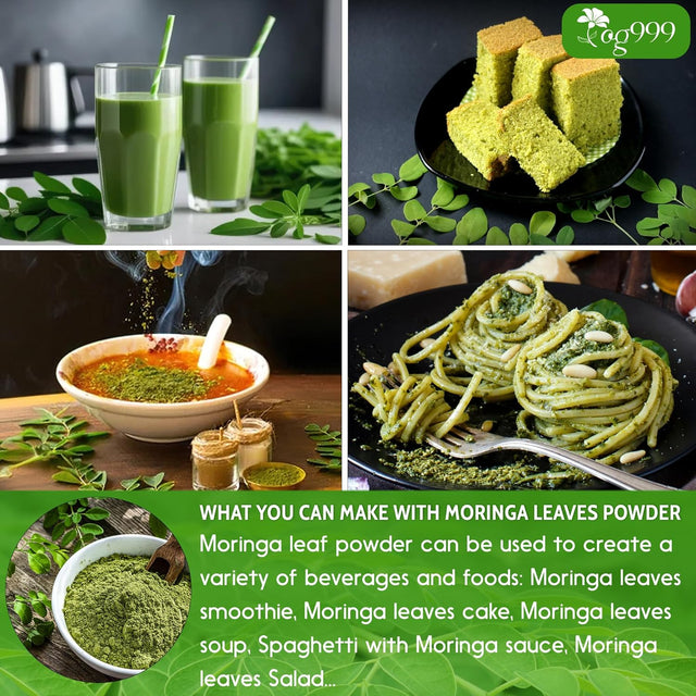 Premium 16oz Moringa Leaf Powder, 100% Natural and Pure from Moringa Leaves, No Additives, No Gluten, No Sugar, Vegan
