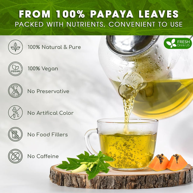 Premium Papaya Dried Leaves, Papaya Loose Leaf Herbal Tea, No Additives, No Caffeine, Vegan