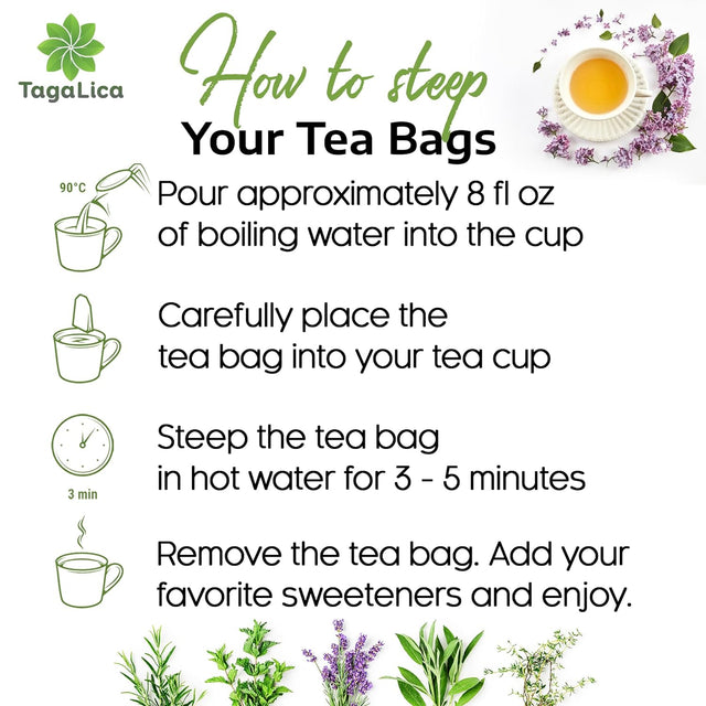 Lemongrass Tea Bags, 100% Natural & Pure Lemongrass leaves, Eco-Conscious Tea Bags, Lemongrass Herbal Tea. Lemongrass Leaf Tea. No Sugar, No Caffeine, No Gluten, Vegan.