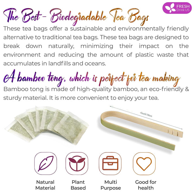 Premium Chamomile Lavender Tea Bags, Eco-conscious Tea Bags. No Sugar, No Caffeine, No Gluten, Vegan.