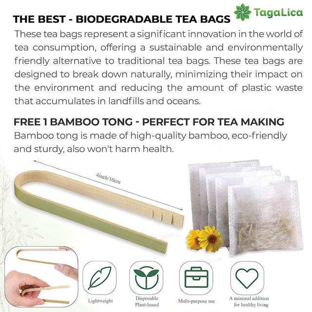 Lemongrass Tea Bags, 100% Natural & Pure Lemongrass leaves, Eco-Conscious Tea Bags, Lemongrass Herbal Tea. Lemongrass Leaf Tea. No Sugar, No Caffeine, No Gluten, Vegan.