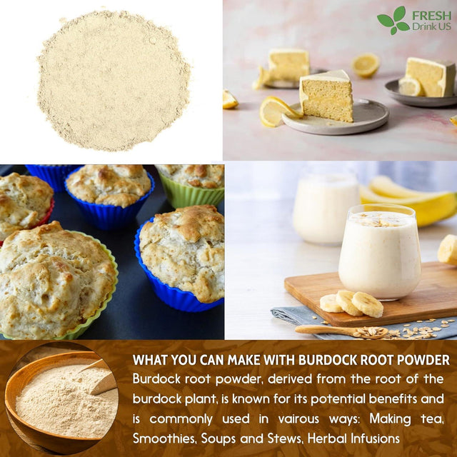 Burdock Root Powder, Burdock Root Extract, 100% Natural & Pure from Burdock Root, Burdock Root Herbal Tea, No Additives, No Caffeine, Vegan