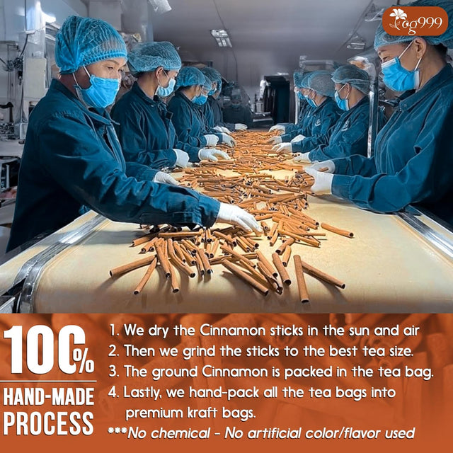 TOG999, Premium 135 Tea Bags - Special Cinnamon Tea, 100% Natural & Pure Cinnamon Bark. Cinnamon Herbal Tea. Cinnamon Stick Herbal Spice Tea. No Sugar, No Caffeine, No Gluten, Vegan.