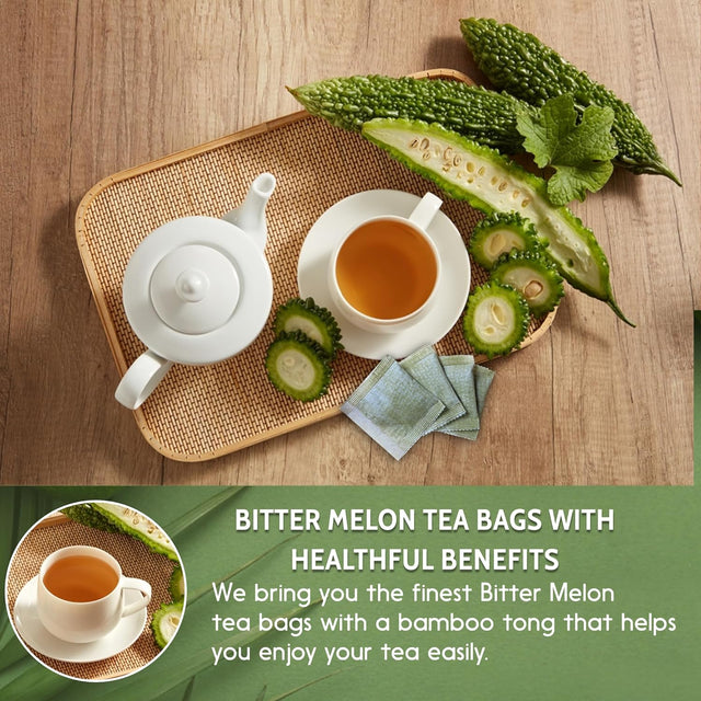 Bitter Melon Tea Bags, 100% Natural, Pure Bitter Melon. Bitter Melon Herbal Tea. Bitter Melon Fruit Tea. No Sugar, No Caffeine, No Gluten, Vegan