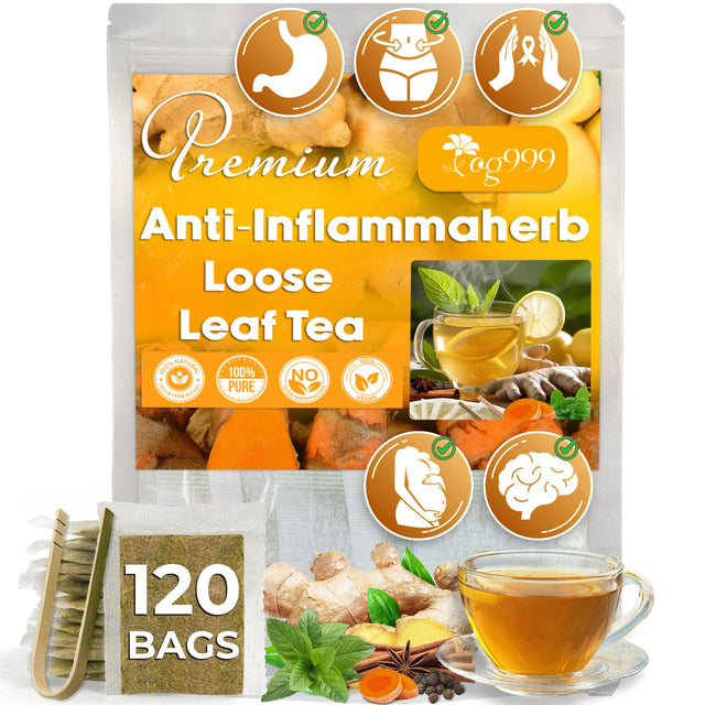 TOG999, Premium 120 Moringa Leaf Tea Bags, 100% Natural & Pure from Moringa Leaves. Loose Leaf Moringa Herbal Tea. Moringa Leaf Tea. No Sugar, No Caffeine, No Gluten, Vegan.