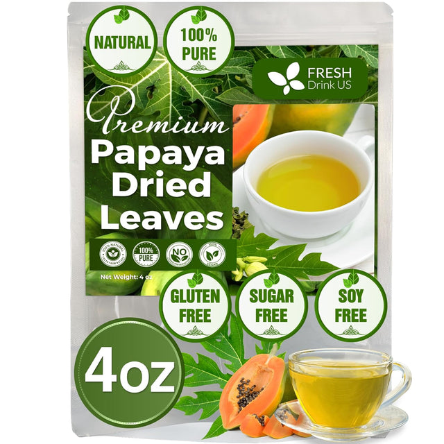 Premium Papaya Dried Leaves, Papaya Loose Leaf Herbal Tea, No Additives, No Caffeine, Vegan