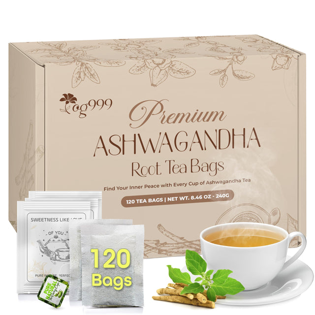 TOG999, Premium 120 Moringa Leaf Tea Bags, 100% Natural & Pure from Moringa Leaves. Loose Leaf Moringa Herbal Tea. Moringa Leaf Tea. No Sugar, No Caffeine, No Gluten, Vegan.