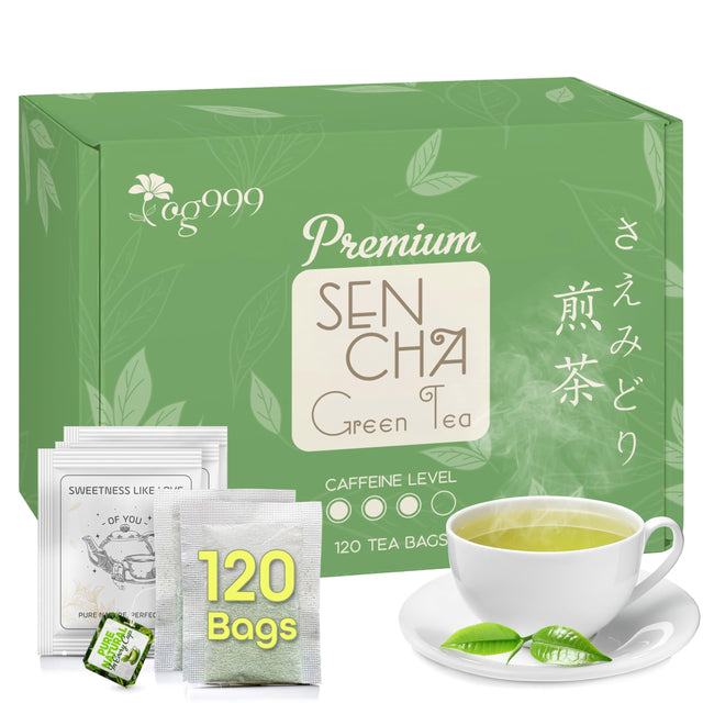TOG999, Premium 120 Moringa Leaf Tea Bags, 100% Natural & Pure from Moringa Leaves. Loose Leaf Moringa Herbal Tea. Moringa Leaf Tea. No Sugar, No Caffeine, No Gluten, Vegan.