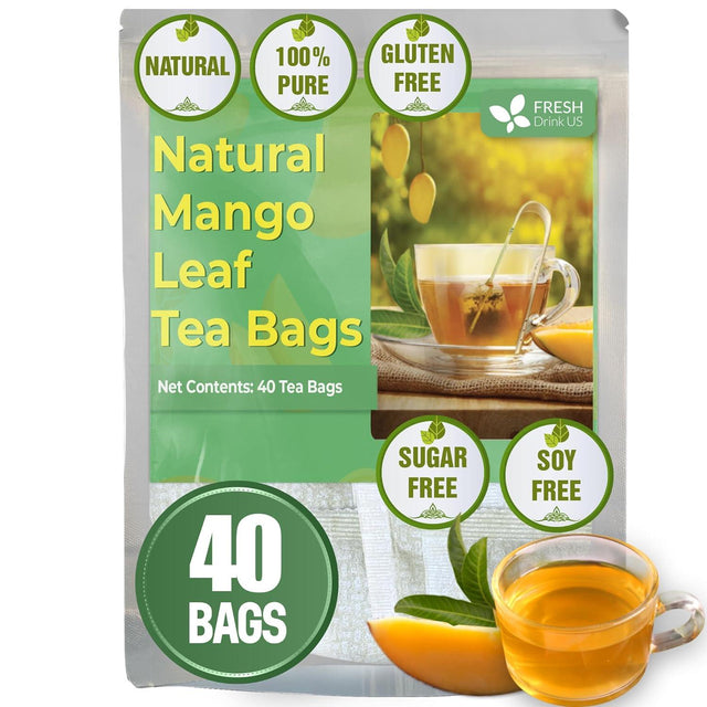 Mango Leaf, Whole Dried Leaves, Tea Bags, Powder, 100% Natural & Pure from Mango Leaves. Mango Dried Leaves. Loose Leaf Mango Herbal Tea. Mango Leaf Tea. No Sugar, No Caffeine, No Gluten, Vegan.