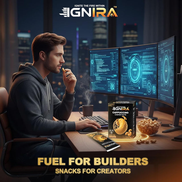 IGNIRA Cappuccino Cashew Nuts – Roasted Cashew Nuts with Cappuccino Flavor, Pack of 1 (1.76 oz)