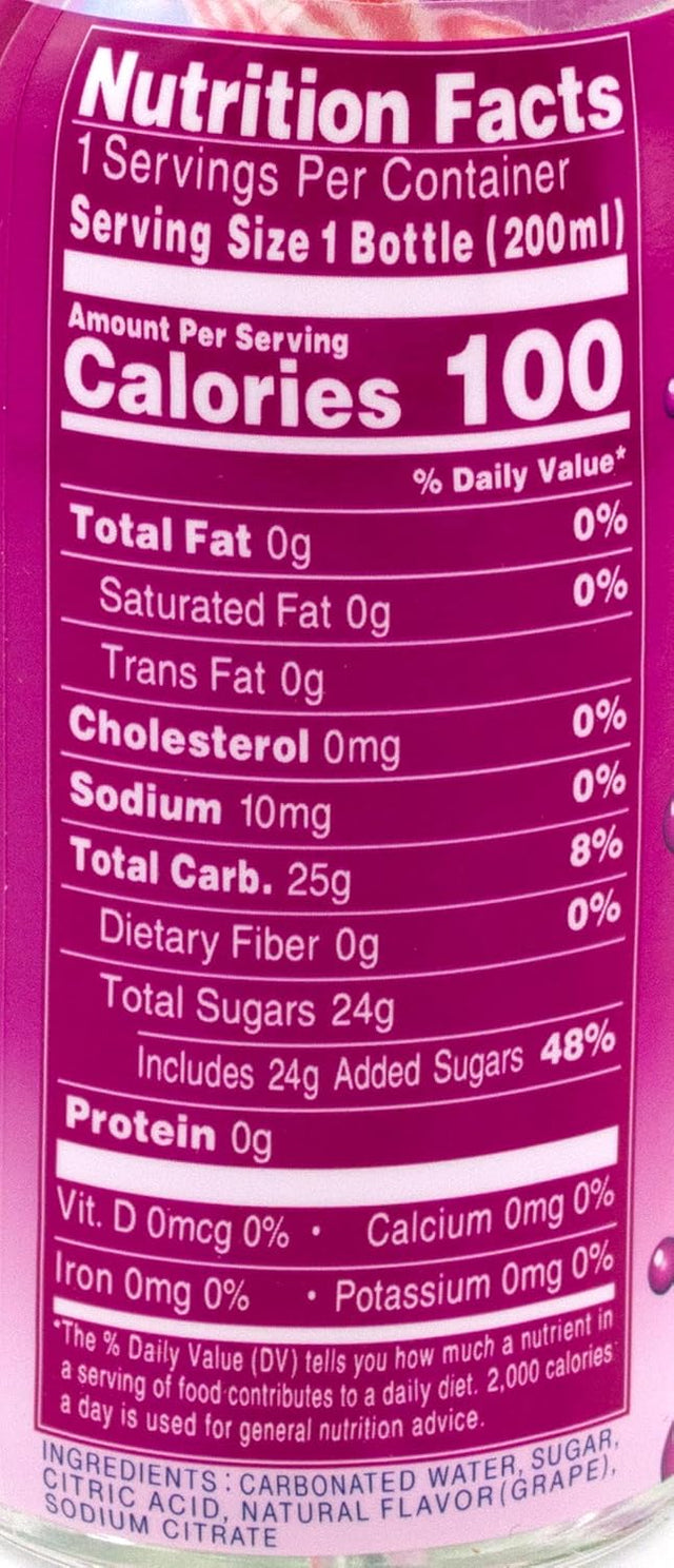 Ramune Japanese Soda, Grape, 6.76 Fluid Ounce, Pack of 8