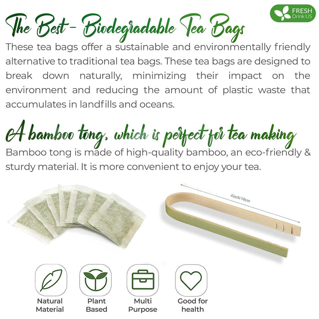 Premium Mulberry Leaf Tea Bags. No Sugar, No Caffeine, No Gluten, Vegan.