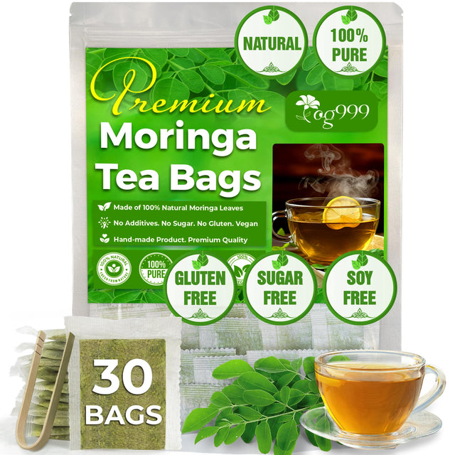 TOG999, Premium 120 Moringa Leaf Tea Bags, 100% Natural & Pure from Moringa Leaves. Loose Leaf Moringa Herbal Tea. Moringa Leaf Tea. No Sugar, No Caffeine, No Gluten, Vegan.