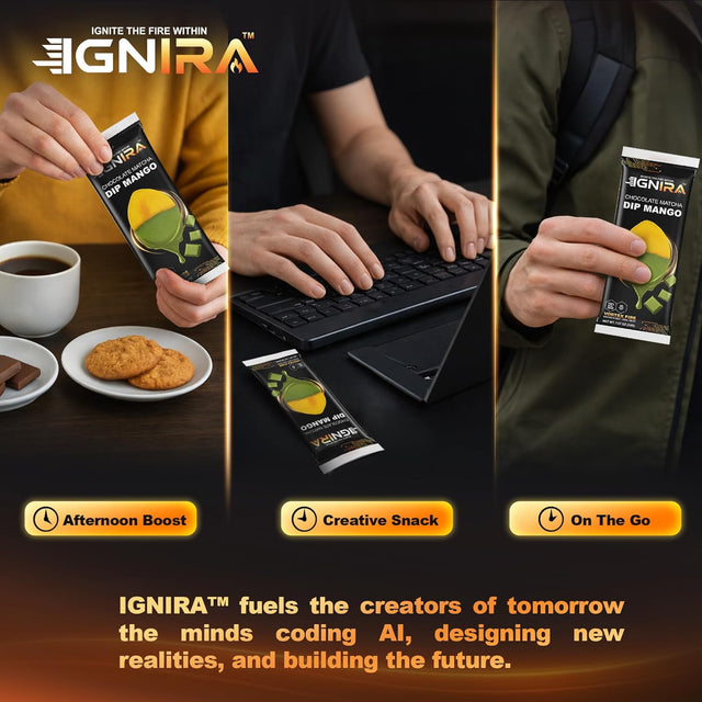 IGNIRA Dried Mango Slices Covered in Matcha Chocolate, Tropical Matcha Chocolates Dipped Fruit Snack, Fruit Snacks Strips, Chocolate Covered Fruit, Gluten-Free, Real Fruit, Vortex Energy Pack of 1 (1.67oz)