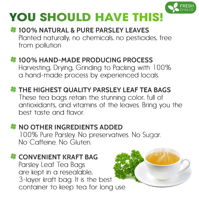 Premium Parsley Leaf Tea Bags, 100% Natural & Pure from Parsley Leaves.