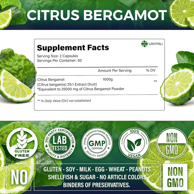 Citrus Bergamot Extract Capsules, Non-GMO, Gluten-Free