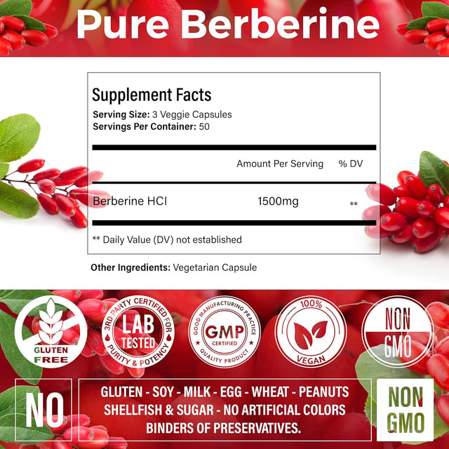 Premium Berberine Supplement, Non-GMO, Gluten-Free
