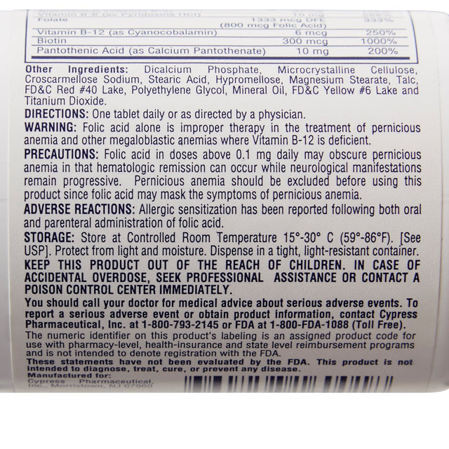 Rena-Vite Multivitamin Supplement with Folic Acid & Vitamin B Complex