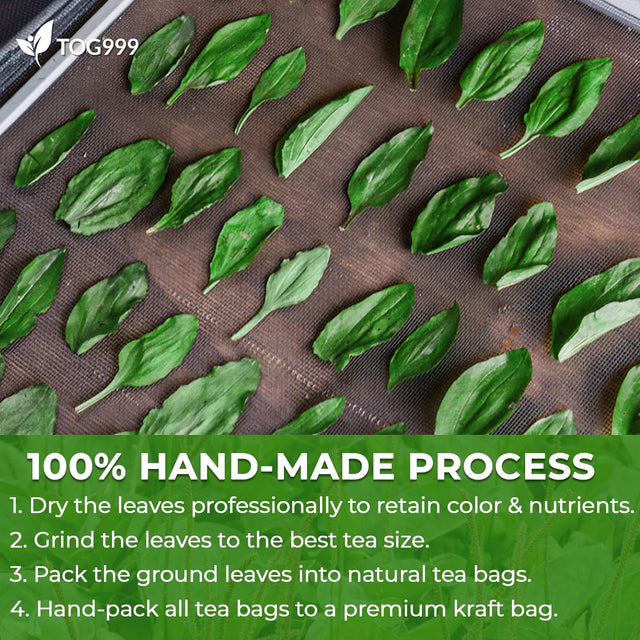 Plantain Leaf Tea Bags, 100% Natural & Pure Plantain Leaves. Loose Leaf Plantain Herbal Tea. Plantain Leaf Tea. No Sugar, No Caffeine, No Gluten, Vegan.