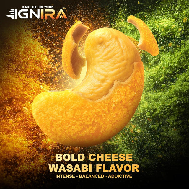 Cheese Wasabi Cashew Nuts – Crunchy Roasted Cashew Nuts - Pack of 6 (1.76 oz/unit)