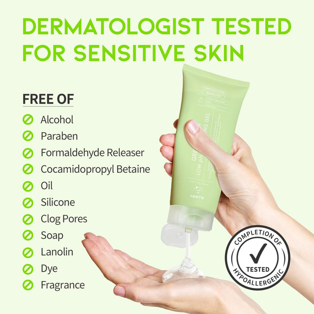 Hydrating Facial Cleanser, Gentle Soothing Korean Cleanser Face Wash for Acne-Prone Sensitive Skin. Green Plum Low Ph Cleansing Gel 200Ml 6.76 Fl. Oz.