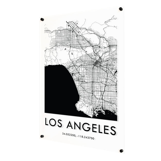 Clear Acrylic Los Angeles City Street Map