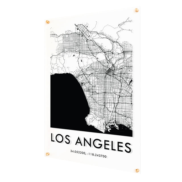Clear Acrylic Los Angeles City Street Map
