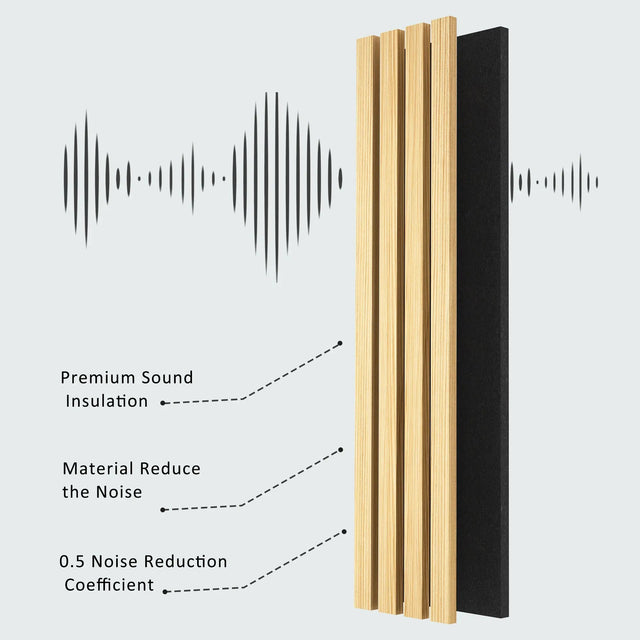 Solid Wood Acoustic Slat Wall Panels (Broad Strip)