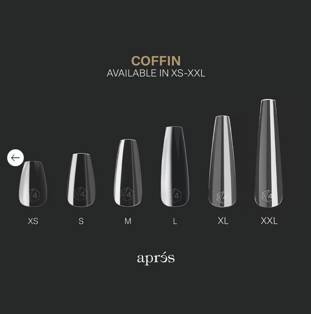 Apres Natural Extension Tip Box COFFIN 600pcs All sizes