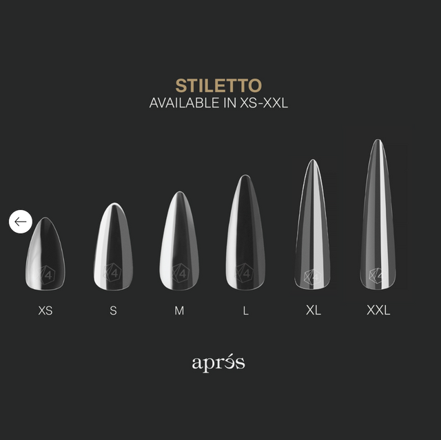 Apres Natural Extension Tip Box STILETTO 600pcs All sizes