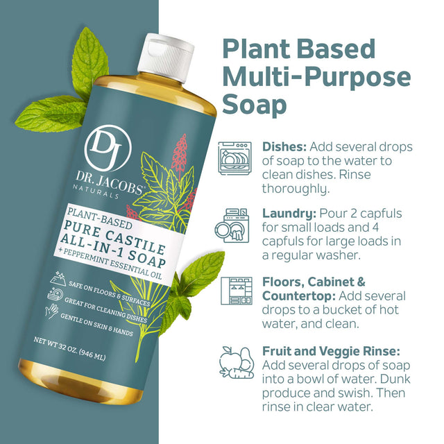 Peppermint All in 1 Castile Soap - Thin Formula