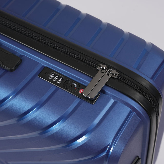28-inch Blue Hardcase Roller Luggage with 360° Wheels & TSA Lock