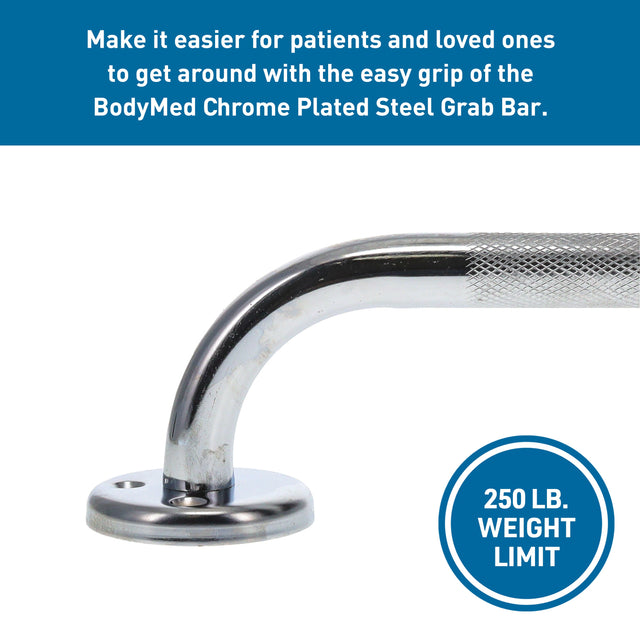 BodyMed Wall Grab Bar, Chrome Plated Steel