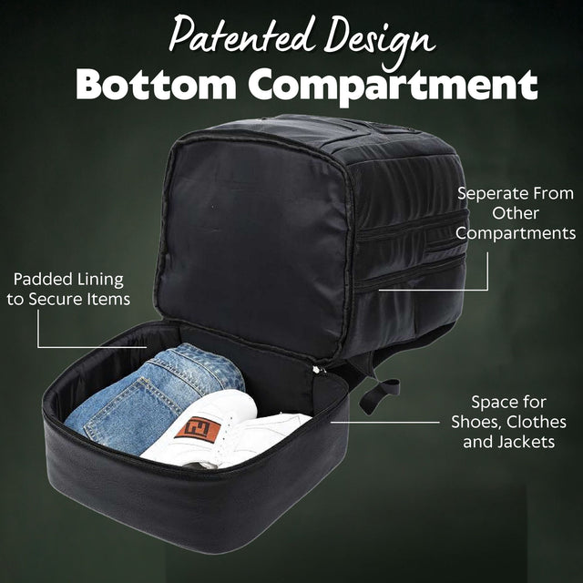 Grey Leather Carry-On Patented Backpack